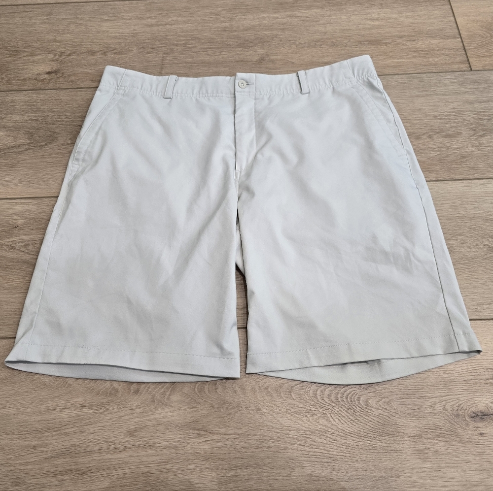 Nike Shorts Men 38 Beige Dri Fit Chino Performance Swoosh Golf Lightweight Khaki